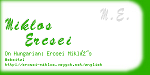 miklos ercsei business card